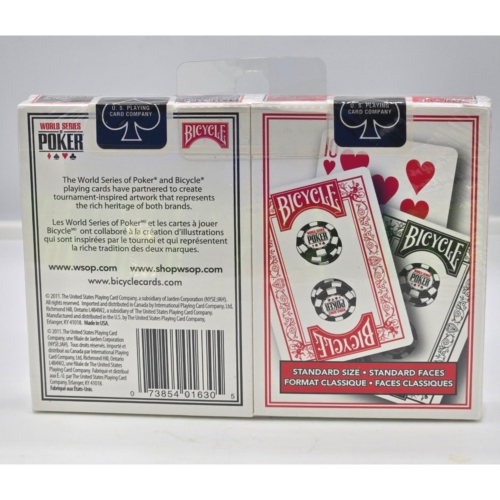 Bicycle World Series of Poker Playing Cards Vintage 2 Deck Set Sealed Red Black - Picture 2 of 2